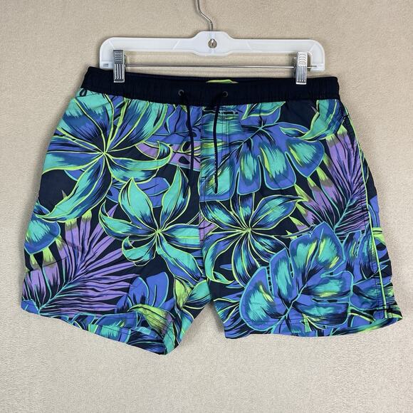 Scotch Soda Swim Trunk Mens M Multicolor Floral Lined Elastic Waist Pockets 5"
